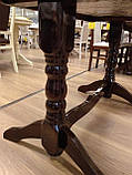Стіл обідній розкладний Говерла-2 темний горіх 120 см, фото 9