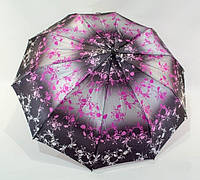 Женский зонт полуавтомат с атласным зонтом с метеликами Bellissimo 10 спиць 401/5
