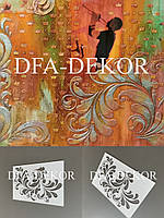 Качественный трафарет для декора DFA восточный узор, для шпатлевки и краски, 0,3-1мм (V00023)