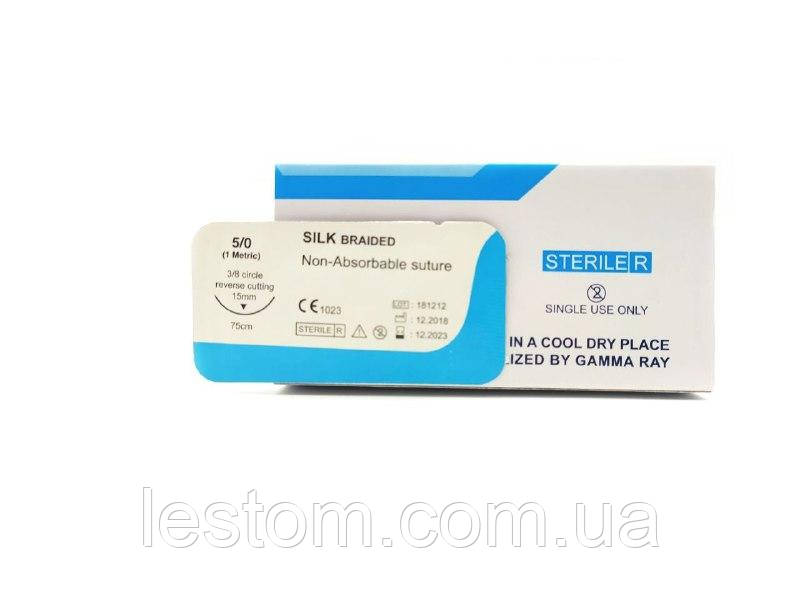 Шовк USP 5/0 (EP 1) зі звор. ріж. голкою 15мм 3/8 кола