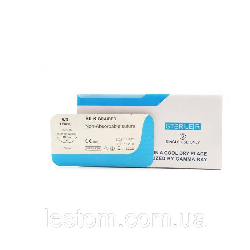Шовк USP 5/0 (EP 1) зі звор. ріж. голкою 18мм 3/8 кола