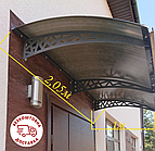 Готовий збірний навіс 2,05х1 м Стиль з сотовим полікарбонатом 6мм