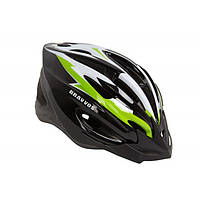 Шлем велосипедный BRAVVOS 126 черно-бело-салатовый