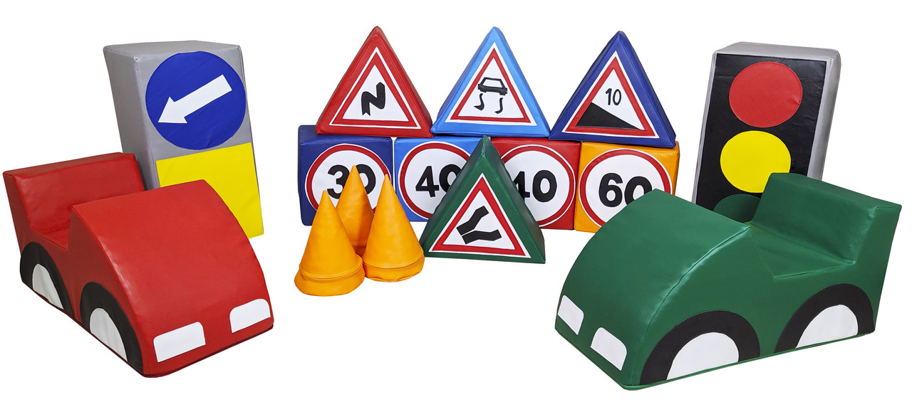 Дитячий ігровий набір Правил дорожнього руху шкірозамінник Різнобарвний 14 елементів (Тіа-sport ТМ)