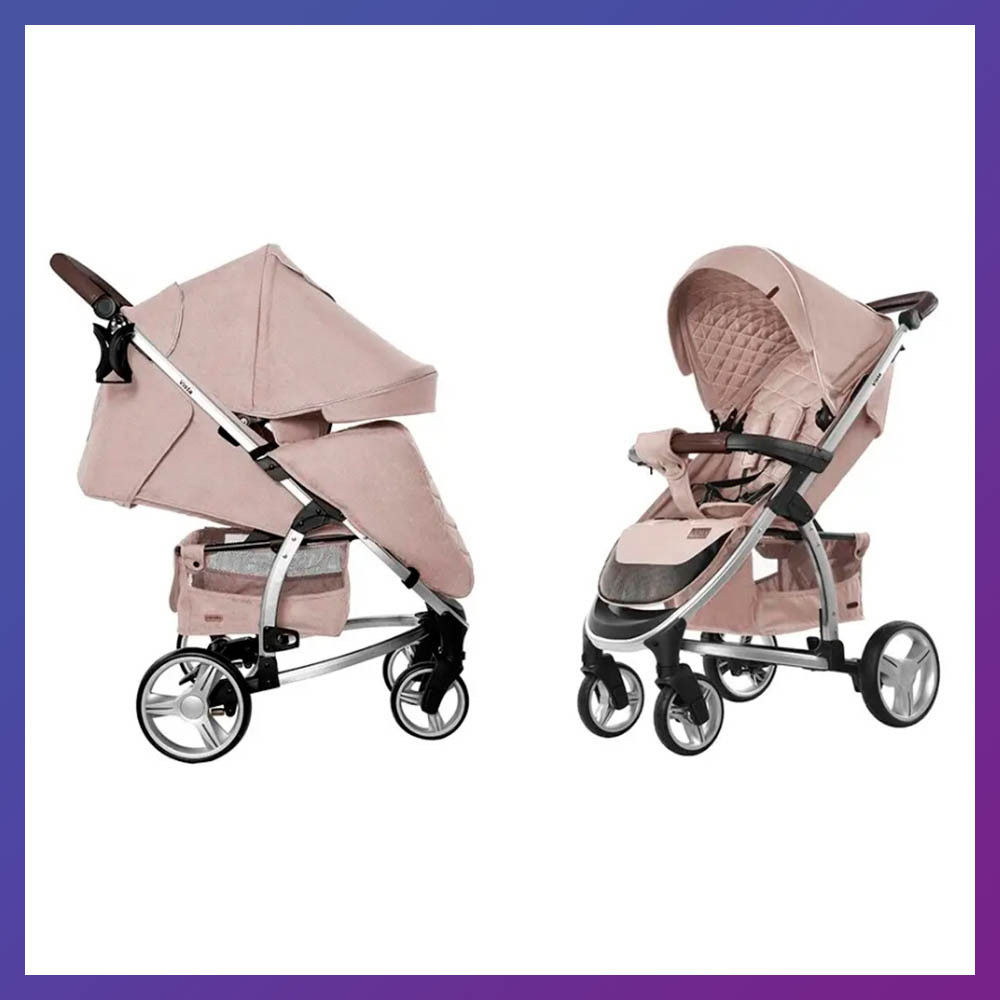 Дитяча прогулянкова коляска-книжка з регульованою спинкою CARRELLO Vista CRL-8505 Stone Beige бежева
