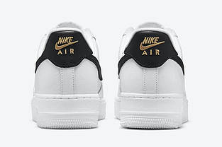 Кросівки Nike Air Force 1 Low '07 Essential White Black Gold Mini Swoosh, фото 6