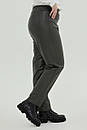 Жіночі брюки кольору хакі екошкіра Багіра 50 52 54 розмір, фото 2