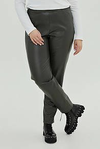 Жіночі брюки кольору хакі екошкіра Багіра 50 52 54 розмір