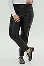 Жіночі коричневі брюки екошкіра Багіра 50 52 54 розмір, фото 4