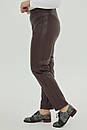 Жіночі коричневі брюки екошкіра Багіра 50 52 54 розмір, фото 3