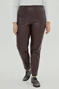 Жіночі коричневі брюки екошкіра Багіра 50 52 54 розмір