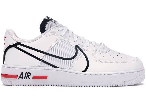 Кросівки Nike Air Force 1 React White Black Red, фото 2