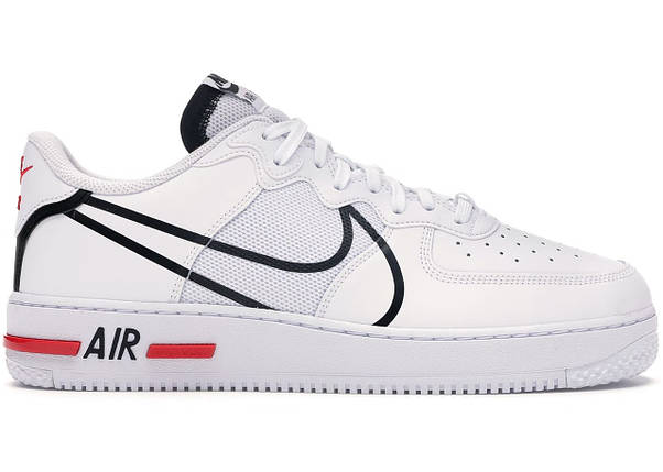 Кросівки Nike Air Force 1 React White Black Red, фото 1