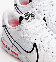 Кросівки Nike Air Force 1 React White Black Red, фото 2