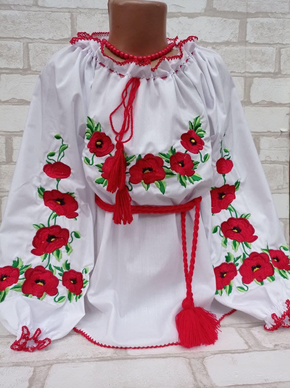 Вишиванка для дівчинка "Макове поле" 116-134 рост
