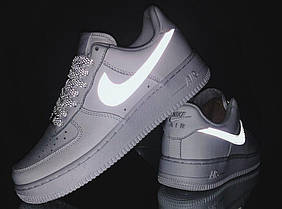 Кросівки Nike Air Force 1 Low 3M Reflective Swoosh White, фото 3