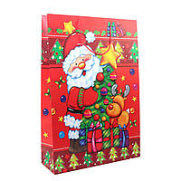 Пакет бумажный XXL "Christmas" Дед Мороз 45 х 65 см