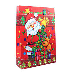 Пакет паперовий XXL "Christmas" Дід Мороз 45 х 65 см