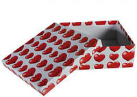 Коробка подарочная ООТВ Heart, красно-белый 22 х 22 х 8 см