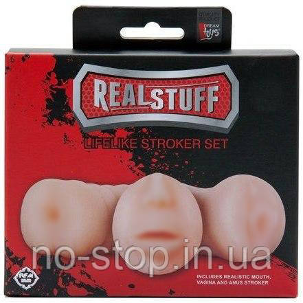 Набір REALSTUFF 3 IN 1 MASTURBATORS FLESH, фото 1