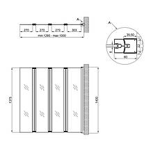 Штора на ванну Qtap Gemini WHI401314RP6 скло Pear 6 мм, 130x140 см, фото 3