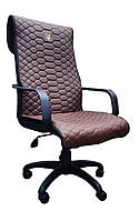 Чехол на офисное кресло Золотой Тризуб экокожа коричневый 00942