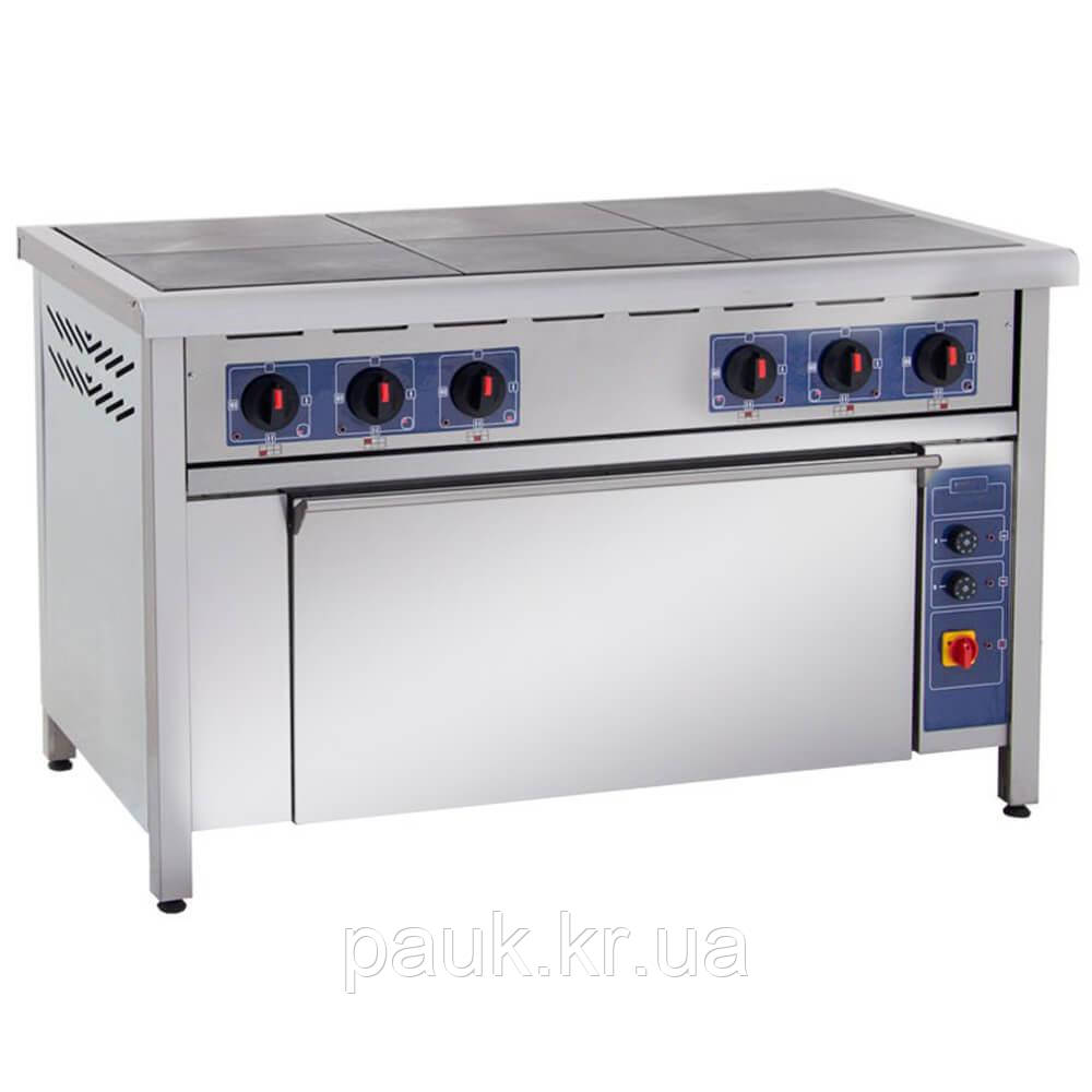 Електрична кухонна плита ПЕД-6 з духовкою, професійна кухонна плита електрична, виробнича електроплита на кухню, фото 1