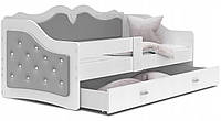 Дитяче односпальне ліжко LILI м'яке 180х80см сірий