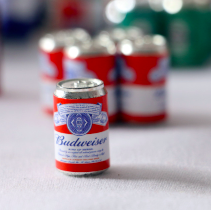 Мініатюра пляшка пива Будвайзер 2 см, фото 1