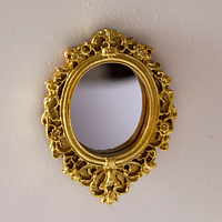 Миниатюра зеркало барокко 7*5.2 см Золото