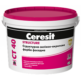 Фарба акрилова структурна CERESIT CT 40 STRUCTURE, 10 л