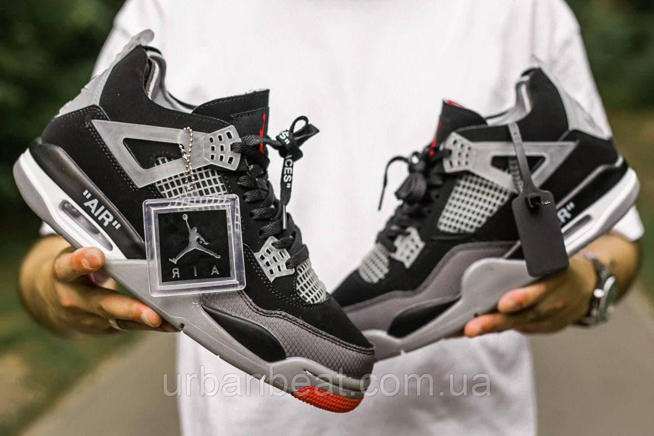 Чоловічі баскетбольні кросівки Air Jordan 4 Retro x Off white Bread, фото 1