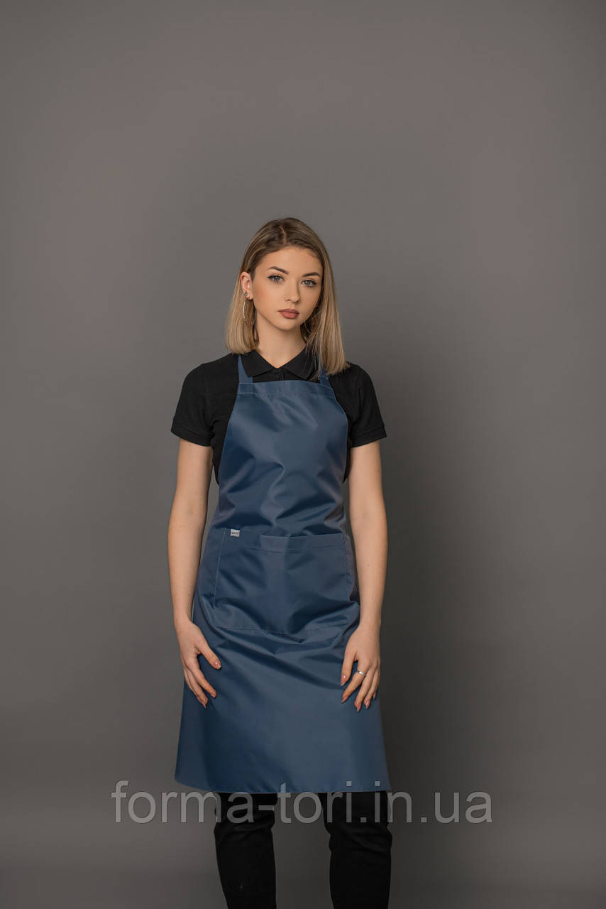 Фартух синій з водовідштовхувальної тканини, фото 1