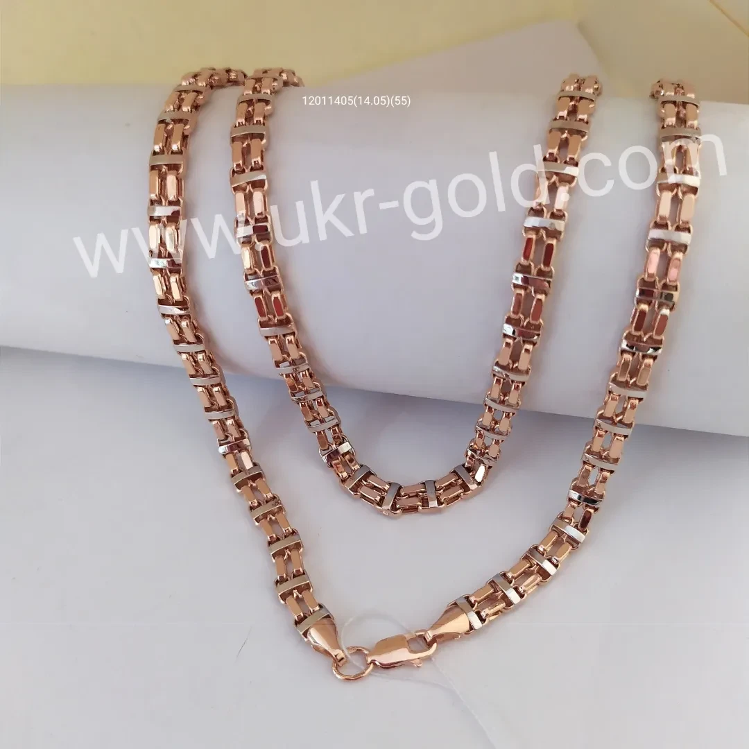 Золотий ланцюг 585 проби ланцюг з червоного і білого золота 585 проби