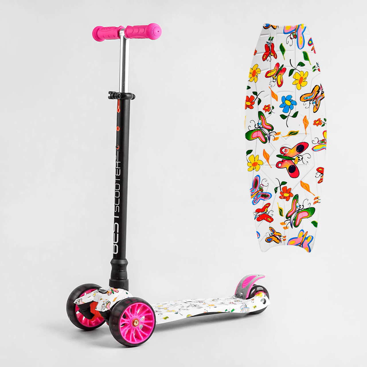 Самокат триколісний Best Scooter світяться SMART колеса, від 3х до 6 років MAXI S-11506