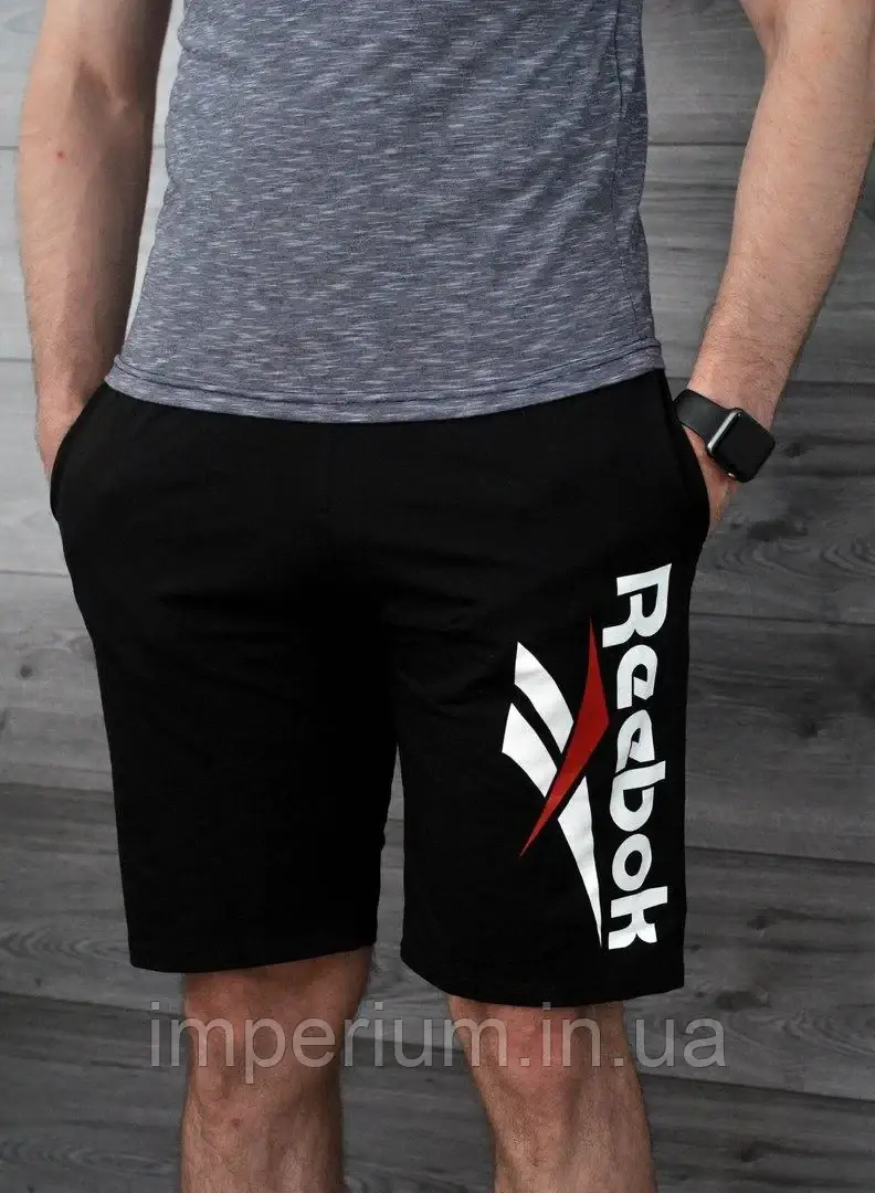 Чоловічі чорні стильні шорти reebok