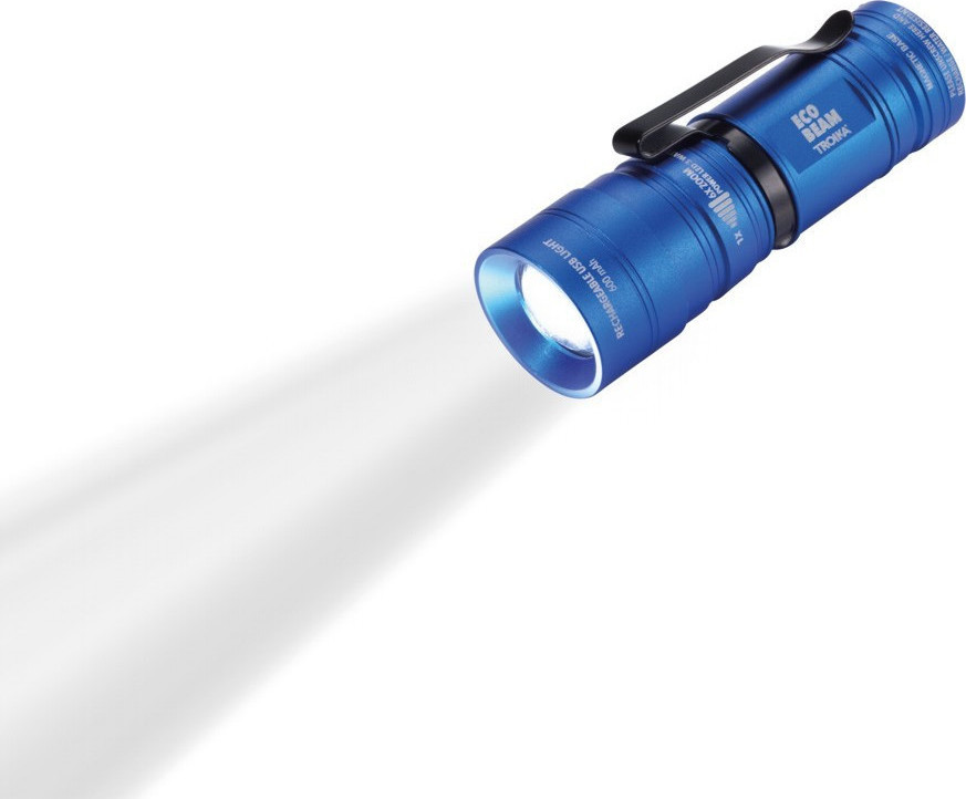 Профі-ліхтарик з USB-зарядкою Troika Eco Beam , метал, оптика