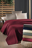 Комплект летнего постельного белья LaRomano евро двуспальный Soft Pique Dark Red РАНФОРС в подарочной