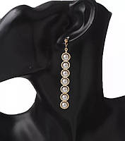 Жіночі сережки з перлами 6.5*0.8 см