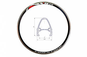 Обід 28" Al 36H двост. з проточкою HLQC-04 під V-br чорн.