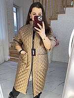 Женская куртка -пальто стеганое размер 52-54