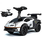 Дитяча каталка-толокар Lamborghini (машинка, музика, на батарейці) Bambi 660-1 Білий, фото 2