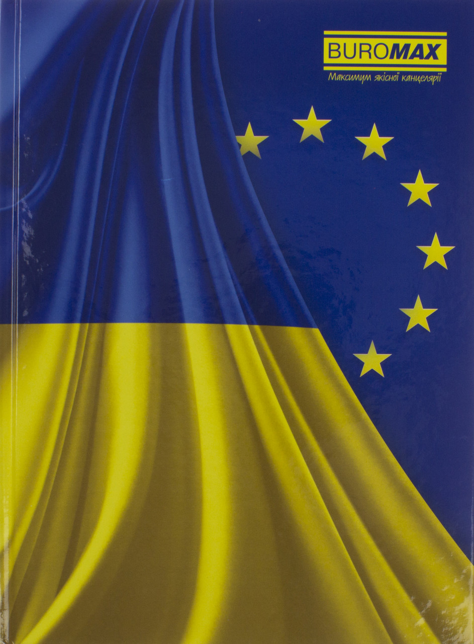 Книга-канц. А4 96арк. кліт. тв. обкл. офс. Укр. сім. №2400-38/Buromax/(8), фото 1