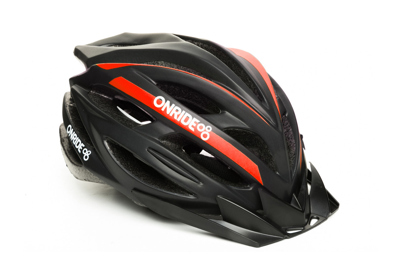 Шолом ONRIDE Grip матовий чорний/червоний L (58-61 см)