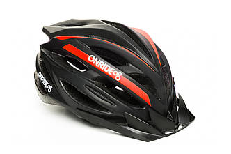 Шолом ONRIDE Grip матовий чорний/червоний L (58-61 см)