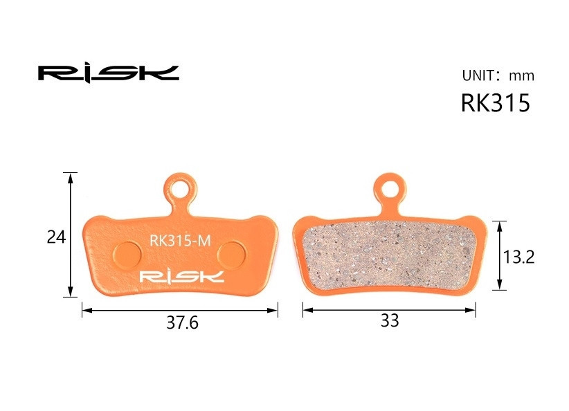 Колодки гальмівні напівметал disc RISK RK315-S AVID XX、XO Trail、E9 Trail、E7 Trail、 Guide