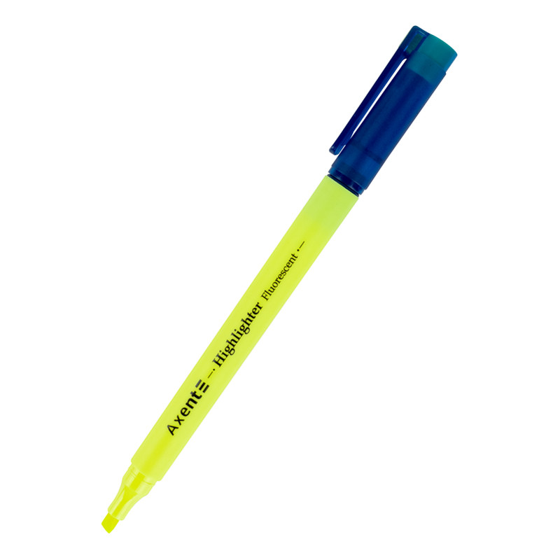 Текстмаркер "Axent" No2532-08-A клин. Highlighter 2-4мм жовтий(12)(144), фото 1