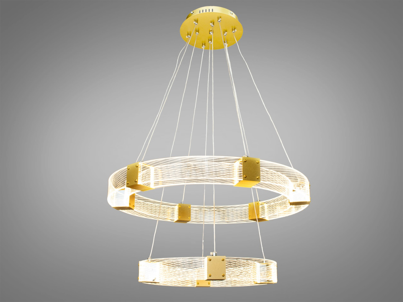 LED люстра підвісна на два кільця Diasha 1022-400+600, фото 1