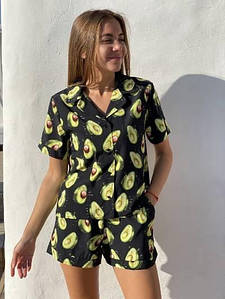 Жіноча піжама з шортами принт авокадо новинка 2021