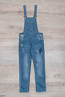 Комбинезон джинсовый для девочки рост 128-158 (8-13 лет) 2 расцветки